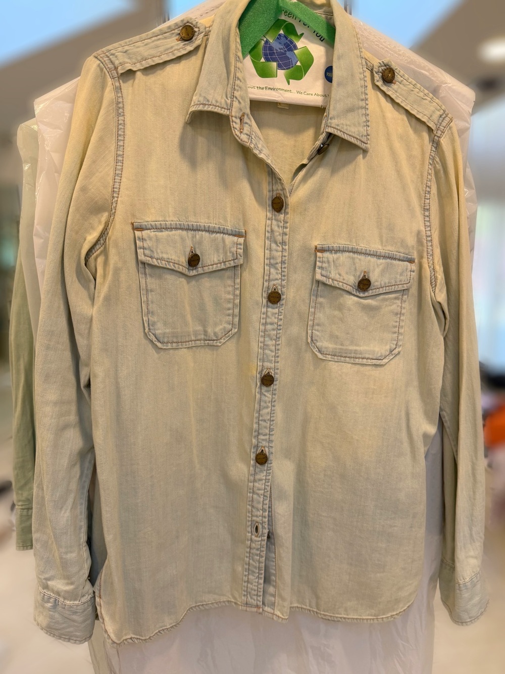 Current/Elliott Pale Blue Denim Shirt